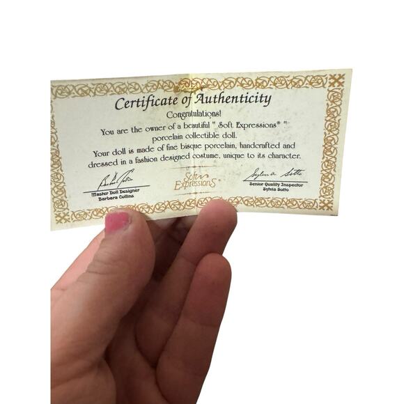 Soft Expressions Porcelain Bisque Doll Girl Curly Blonde Hair Blue Eyes 13” - Picture 4 of 10